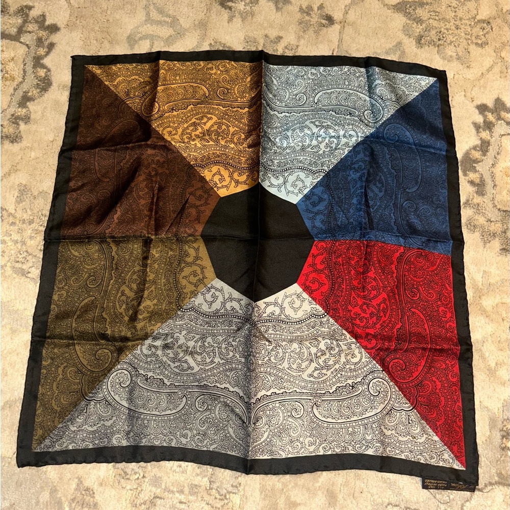 Ashear Vintage Silk Hand Rolled Square Scarf